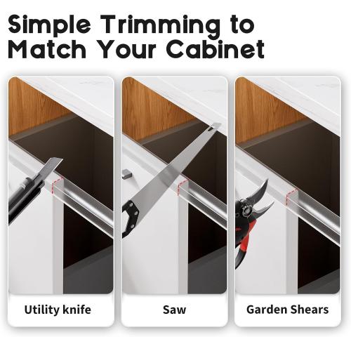 Cabinet Protector Edge Guard (Pack of 6), 17.7 Clear PVC Cabinet Edge Protectors for 3/4 Thick Kitchen Cabinets Doors – Slip-On No-Tool Sliding Installation