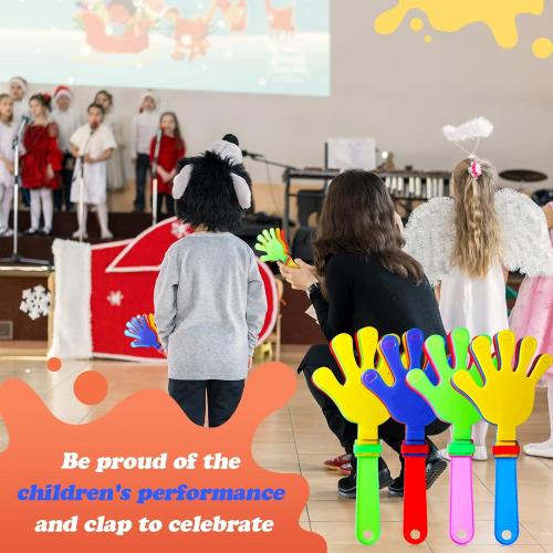 Pack of  80 Pcs 7.5 Inch Hand Clappers Noisemakers Bulk Clappers Noisemakers Party Favors Mini Hand Soundboard Plastic Noise Makers for Sporting Events Fiesta Birthday Game Rewards Cheers Supplies