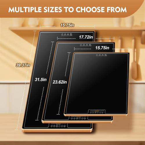 Size 32x18  Large Electric Warming Tray(32x18 inch),Commercial Metal Food Warmer with Thermostat and Full Surface Heating, Food Warming Mat with 8 Temperature Modes for Parties Buffet,Catering Hot Plate