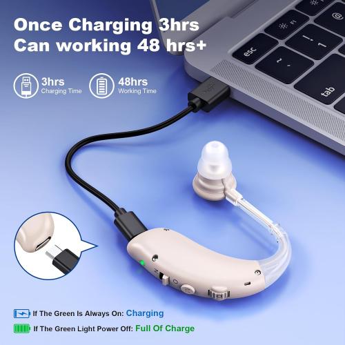 Rechargeable Hearing Aids for Seniors with Noise Cancelling,Hearing Loss Hearing Amplifiers,Digital Hearing Aid,Sound amplifier with Volume Control