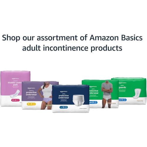 Amazon Basics Incontinence Underwear for Women, Protective, Disposable, Postpartum, Maximum Absorbency, Large, Lavender, 54 Count (3 Packs of 18)