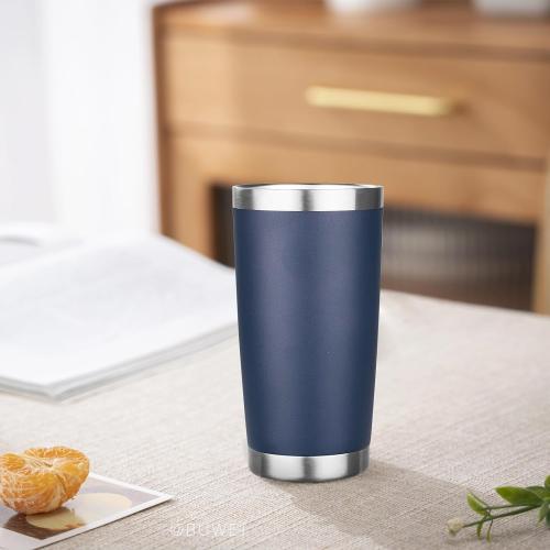 20oz Tumbler with Lid Stainless Steel Insulated Tumblers Travel Coffee Tumbler Bulk Double Wall Vacuum Insulated Water Cup Christmas Gifts for Women Men Her Him Home Office (Navy Blue, 1pack)