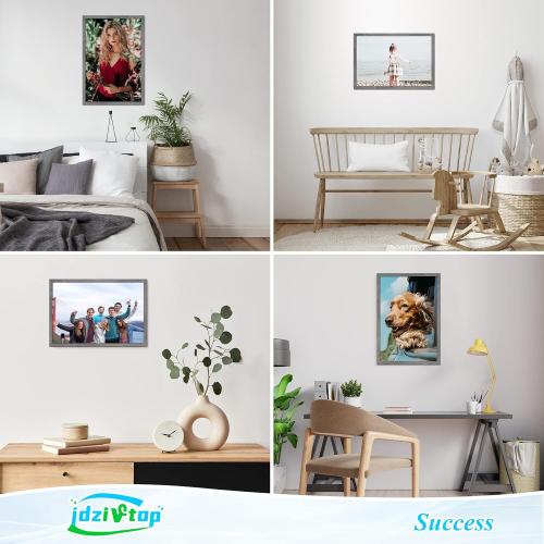 16 x 24 Picture Poster Frame, Rustic Gray 24 x16inch Frame, Natural 16x24 Canvas Frame, Distressed Grey Large Gallery Family Concert Photo Frame, Anniversary/Birthday/Wedding/Thank you/Christmas Gift