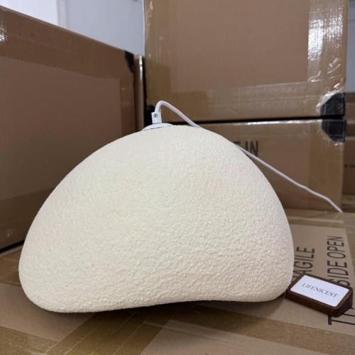 Concrete Cement Look Pendant Light Industrial Modern Dome Pendant Lights Kitchen Island Beige White Japanese Wabi-Sabi Chandelier Light Fixture