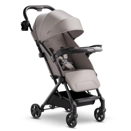Mompush Lithe V2 Lightweight Travel Stroller, Compact Foldable Baby Stroller with Travel Bag, One-Hand Fold Stroller, Snack Tray, Mechanical Recline Seat, Airplane-Ready, UPF 50  Canopy & Rain Cover