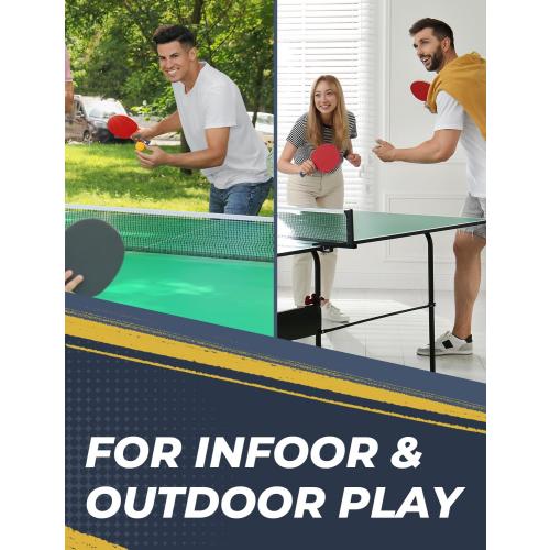 Glymnis Ping Pong Paddles Set Table Tennis Rackets with Balls, Storage Case for Indoor Outdoor Table Tennis Paddle Game Accessories