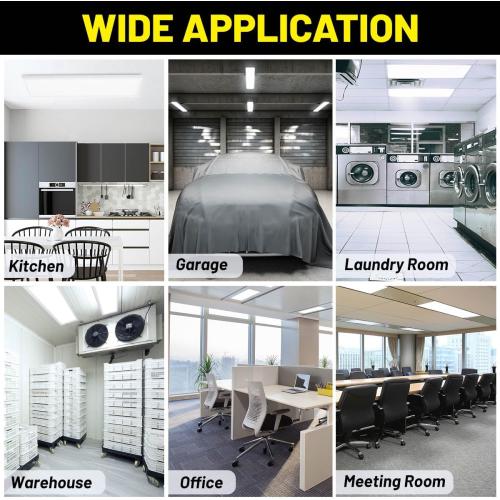 1x4 Led Flat Panel Light Surface Mount 2-Pack, 40W/4980LM, 5CCT 3000K/3800K/4500K/5200K/6000K Selectable, Flush Mount Ceiling Light for Kitchen, Garage, Hallway, Office, ETL