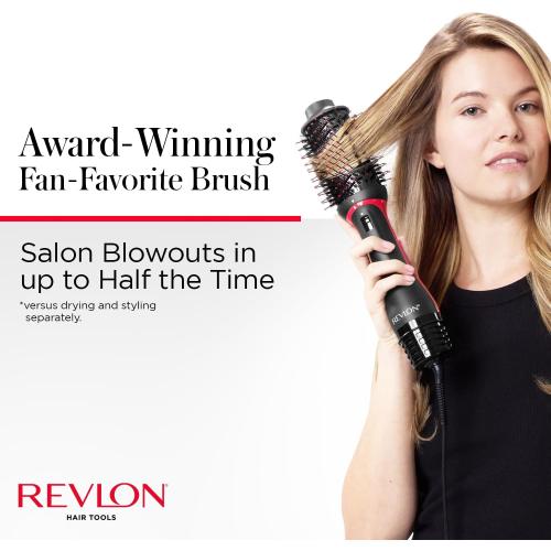 REVLON One Step Volumizer PLUS Hair Dryer and Styler - More Volume, Less Damage, and More Styling Control for Easy and Fast Salon-Style Blowouts, Plus Travel Friendly (Black)