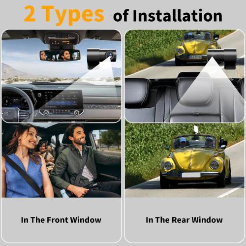 Dash Cam Front and Rear: 4K Dual Channel Dash Cam - 5GHz WiFi, Dash Camera for Cars with 64GB Card, 2.0 IPS Screen, App Control, G-Sensor, Loop Recording, 170° Wide Angle, Night Vision, Parking Mode