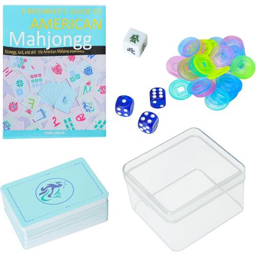 160-Piece American Mahjong Playing Cards Set, Includes Manual, Storage Box, Dice, Chips & Wind Indicator – Portable, Travel-Friendly
