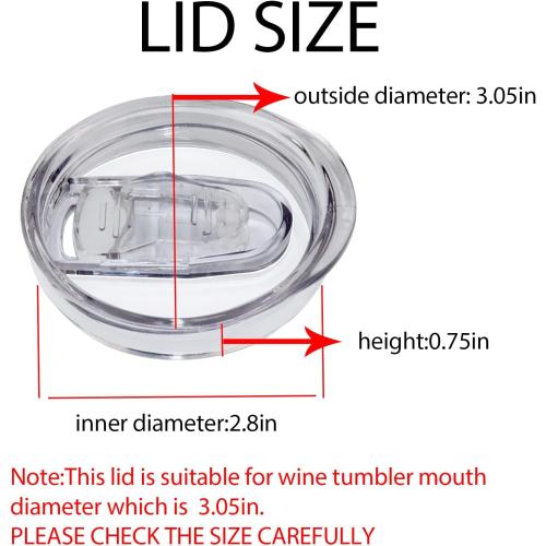 2 Pack 12oz Wine Tumbler Replacement Lids,Spill Proof Covers