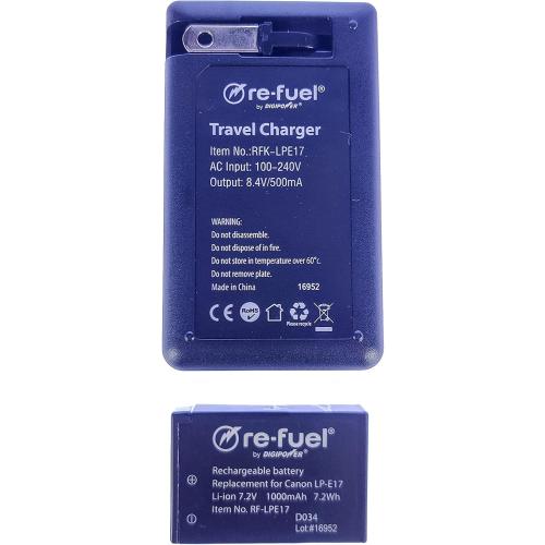 Digipower Replacement Battery & Charger Kit (RFK-LPE17) Black
