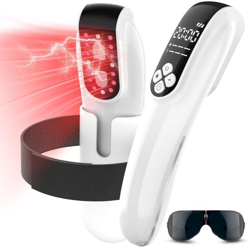 Upgrade Cold Laser Therapy Device, 2-in-1 Laser Therapy Device (4x808nm  12X650nm), Red&Infrared Light Therapy for Deep Tissue, Joint and Muscle Care Fast Recovery-White