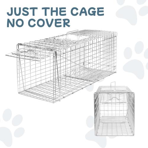 Animal Trap 32x10x12 Cage Trap, Heavy Duty Folding Raccoon Traps, Humane Cat Trap for Stray Cats,Rabbits,Squirrels,Outdoor Small Animal Trap,Humane Catch & Release