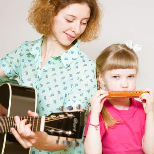 AMOR PRESENT Kids Harmonica, 2PCS for Toddlers 10 Holes Translucent with Case, Party Birthday Gifts (Orange and Blue)