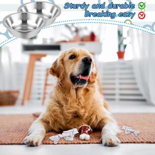 15PCS Metal Dog Bowls Bulk Stainless Steel 1.5-2 Cups of Dry Food Thickened Dog Bowl Travel Kennel Food and Water Dish, Pet Bowls Replacement for Medium Size Dogs Cats, Dishwasher Safe