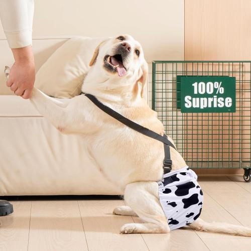 Size S/M Avont 3 Pack Washable Female Dog Diaper with Suspender, Reusable Girl Doggie Diapers  Doggy in Heat Cycle Period Incontinence