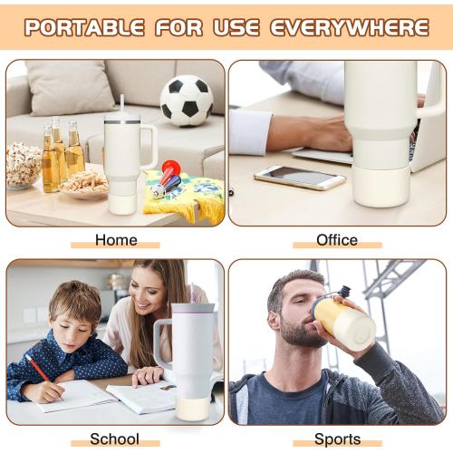 WUQID Protective Silicone Boot Sleeve for 12oz-40oz Hydro Sport Flask/Stanle Water Bottles Tumbler Anti-Slip Bottom Sleeve Cover for All Water Bottles Bottom Width of 2.83-2.95in
