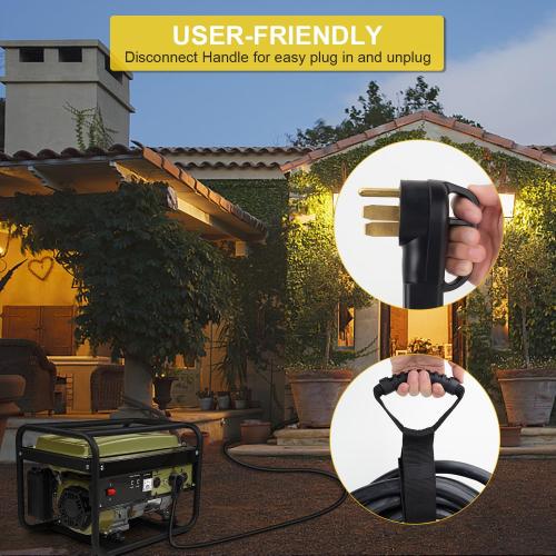 50 Amp Generator Cord 50 Feet, NEMA 14-50p to CS6364 & SS2-50R Generator Emergency Power Cord, 125/250V, 12500 Watts, Perfect for Generator to House Connection