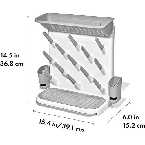 OXO Tot Expandable Baby Bottle Drying Rack, Space-Saving