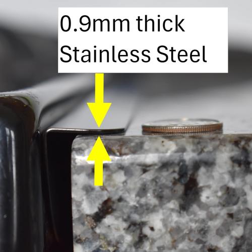 TrueGem Stove Gap Covers - 25.4, Black, Stainless Steel