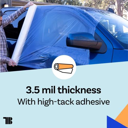 Crash Wrap, 36 inch x 100 feet, Clear Collision Wrap for Damaged Vehicles & Car Windows, Removes Cleanly, Made in America