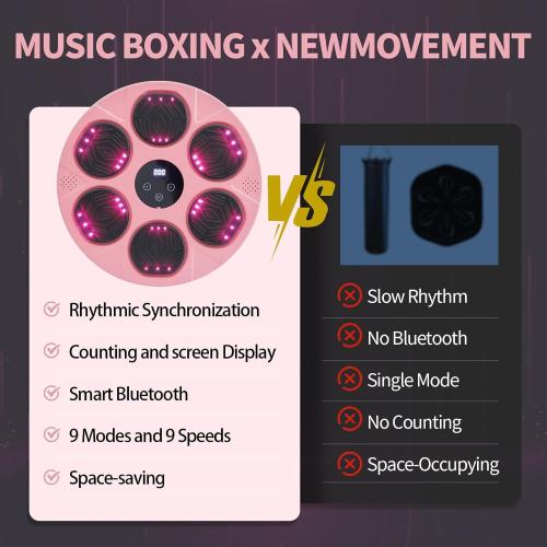 renZEC 2025 Music Boxing Machine for Adults and Kids, Smart Bluetooth Punching Bag with Boxing Gloves, Boxing Wall Mount Machine, Target Training Equipment for Home, Office, Gym(Upgrade)
