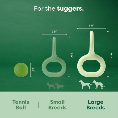 Earth Rated Tug of War Toy for Dogs and Puppies, Interactive Dog Pull Toys, Ergonomic Grip, Natural Rubber, Large, Green
