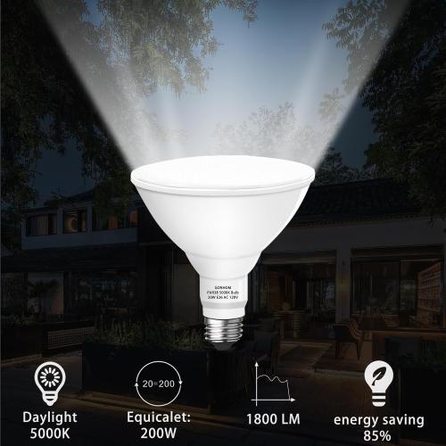 Gonhom Par38 led Flood Lights Outdoor Light Bulb,Dimmable 1800LM,20W Replace up to 200W,Outdoor Flood Light Bulbs for Backyard,Garage,Porch,Garden,2 Pack 5000K Daylight