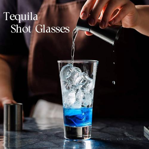 18 Pack Shot Glasses, 2 OZ Heavy Base Clear Shot Cups for Whiskey, Tequila, Vodka, Espresso - Durable Glasses Drinking Set for Home, Bars & Parties