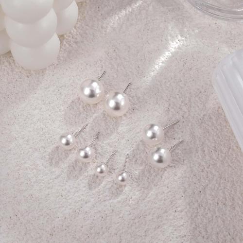 Mameloly Pearl Earrings for Women Dainty 925 Sterling Silver 14K Gold Plated 6MM/8MM/10MM/12MM Handpicked Simulated White Pearl Stud Earrings Hypoallergenic