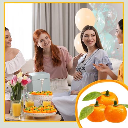Juexica 48 Pcs Little Cutie Baby Shower Decorations Neutral Fake Orange
