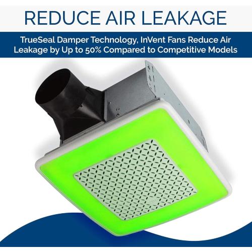 Broan-NuTone AER110RGBL ChromaComfort 110 CFM Ventilation Fan with 24 Color Selectable LED, 1.5 Sones, ENERGY STAR Certified, White