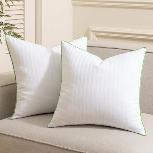 Ashler Home Deco Synthetic Down Pillow Inserts, 20x20 Down Alternative Throw Pillows Insert Sleeping Pillows with 100% Cotton Cover Decorative Pillow Stuffer for Sofa, Couch Bed(Set of 4, White)
