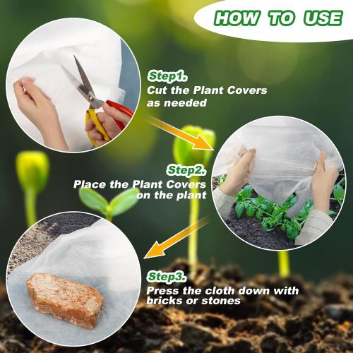 MAQIHAN Plant Cover - 6.5 ft x 13 ft Plant Covers Freeze Protection, Non-Woven Winter Freeze Protection, Reusable Floating Row Frost Blankets for Outdoor Garden, Frost Cloth for Cold Weather Snow
