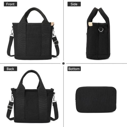Small Tote Bags for Women Canvas Purses with Zipper Crossbody Mini Tote Satchel Hobo Work Beach Bag Shoulder Handbags
