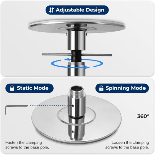 SereneLife Professional Spinning Dance Pole, 45mm Portable Exercise Pole for Fitness – Durable Steel Build, Anti-Rust Finish, Suitable for Home, Club, Gym, Party, Pub