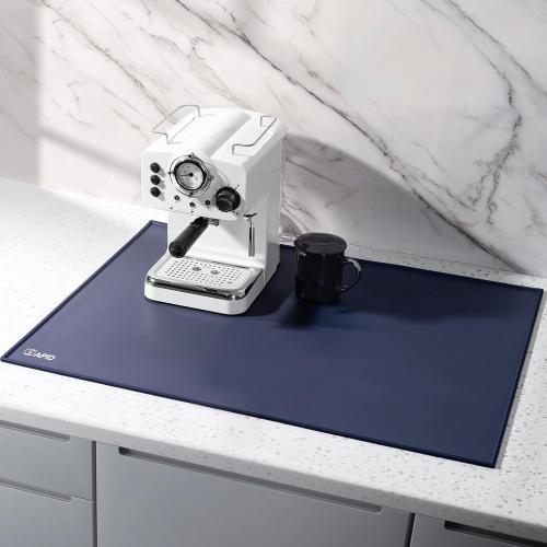 SAPID Raised Edges 32x24 Extra Large Silicone Mat, Rolled-Up Silicone Mats For Kitchen Counter Heat Resistant Silicone Mat With Lip, Thick Countertop Protector Mat,Silicone Mats For Crafts,Navy Blue