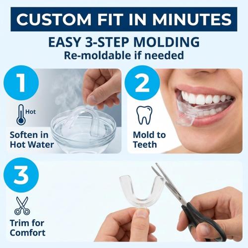 Teeth Whitening Trays Moldable 4 Dental Trays 2 Retainer Case Teeth Trays for Tooth Whitening Gel Compatible with Opalescence Teeth Whitening Gel