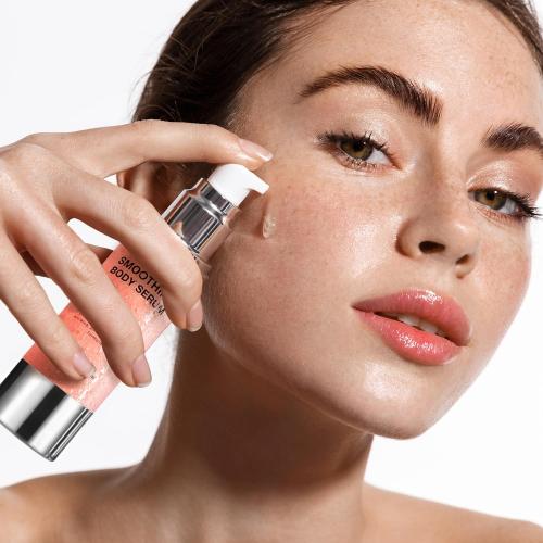 3.38oz Glossy Smoothing Body Serum for Wrinkles: Anti-Aging Serum Infused with Hyaluronic Acid, Vitamin E, Glycerin and Shea Butter-Hydrating Nourishing Repairing for Silky Smooth Skin