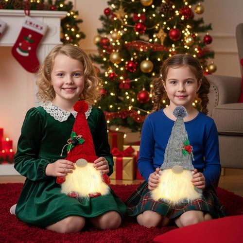 HORLIMER 2 Pcs 11.8 inches Lighted Christmas Gnomes Decorations, Light Up Swedish Santa Gnomes Plush for Christmas Xmas Decor