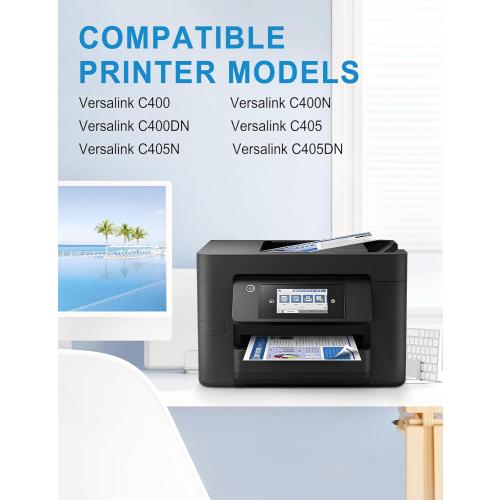 Versalink C400/C405 Toner Bundle - High Capacity 106R03512 106R03514 106R03515 106R03513 Compatible for Xerox VersaLink C400 C405 C400D C400DN C405N C405DN Printer (BCMY, 4-Pack)