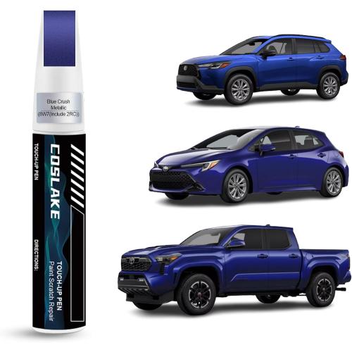 Car Touch Up Paint(Blue Crush Metallic(8W7(Include 2RC))) for Toyota, Car Paint Scratch Repair Kit, Quick & Easy Solution to Repair, 2 in 1 Scratch Remover Pen with Color-Matched