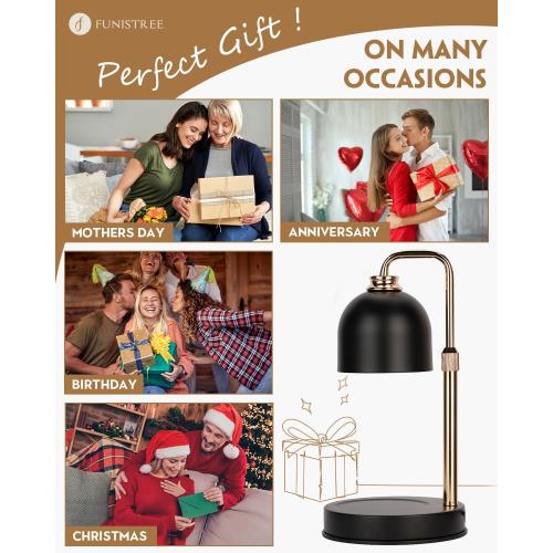 Candle Warmer Lamp with Timer & Dimmable Brightness, House Warming Gifts New Home, Candle Warming Lamp Gifts for Valentines, Birthday Gifts for Women Mom, Flameless Wax Melt Warmer for Jar Candles