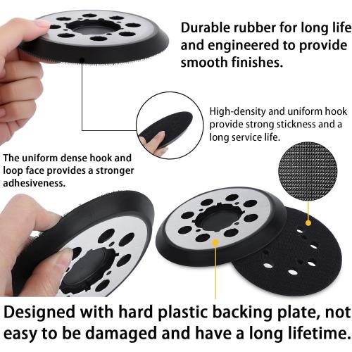 1 Pack Sander Replacement Pad for Dewalt, 5-Inch 8 Holes Hook and Loop Aluminum Alloy Orbital Sander Replacement Pad for DWE6421/6421K, DWE6423/6423K, DCW210B, DWE64233, N329079