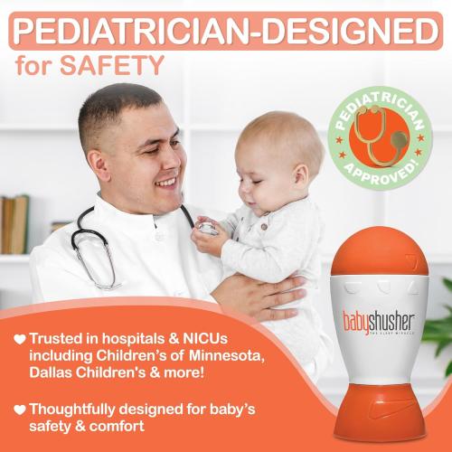 Baby Shusher Portable Sound Machine - Mom-Like 'Shh!' Sound for Baby, Sleeping Soother, Newborn Essentials for Crib, Battery Operated Hush, Travel Friendly, Shower & Registry Gift - 1 Count