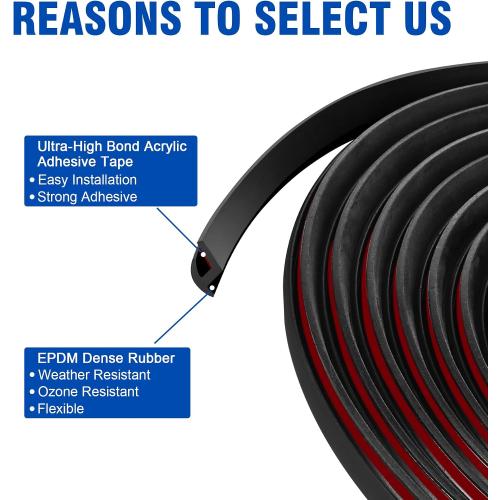 MYFAMIREA Fender Flare Edge Trims, 33Ft EPDM Fender Flares Rubber Seal for Car and Truck Wheel Wells with Automotive Adhesive Grade Tape Bonds T-Style Universal Rubber Trim Edging