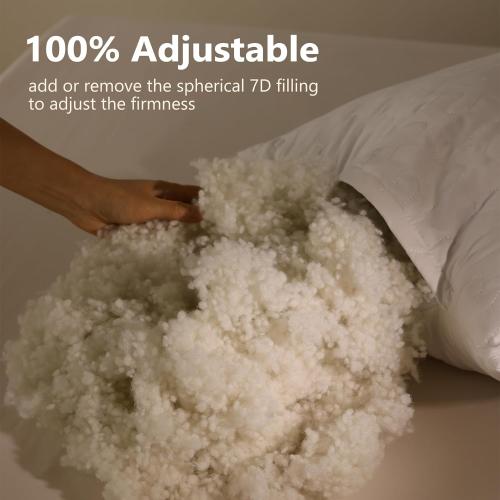 Shatex Extra Firm Pillow Standard Size 26 x 20 inch, Bed Pillow with Adjustable Insert Provides Stronger Support - for Back, Stomach & Side Sleepers,Super Firm