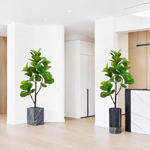 3ft Artificial Fiddle Leaf Fig Tree,Lifelike Indoor Faux Plant with Adjustable Branches,Easy Assembly,and Low Maintenance for Home and Office Decor