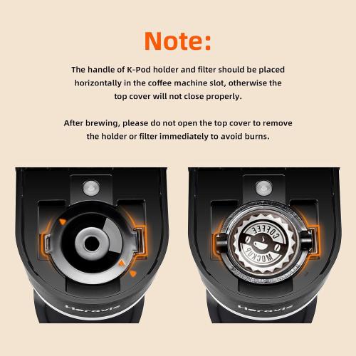 Mini Single Serve Coffee Maker for K Cup and Ground Coffee, Fast Brew One Cup Coffee Machine with Descaling Reminder and Water Window, 6 to 12 oz. Brew Sizes, Black